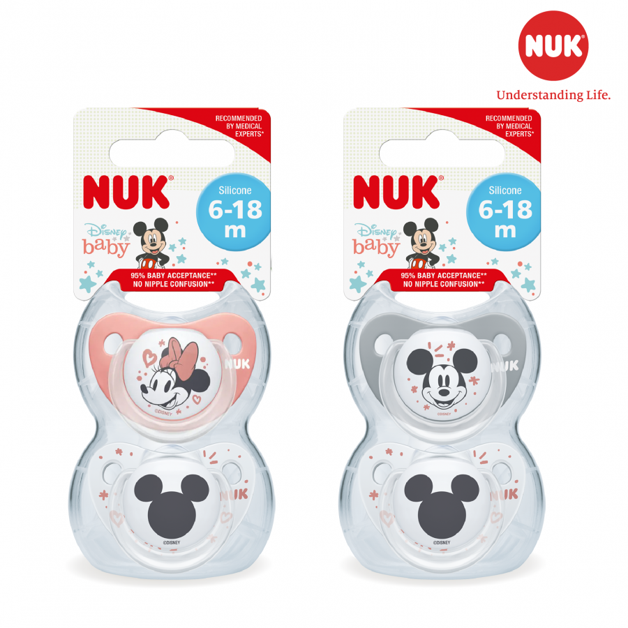 Bộ 2 Ti Giả NUK Sleeptime Silicone Plus 6-18m (Mickey)